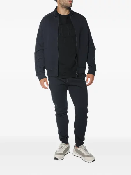Hanorac cu fermoar Armani Exchange cu autograf albastru