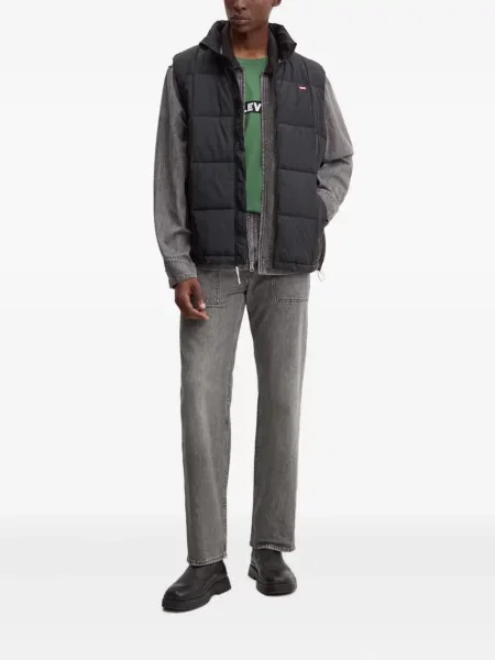 Blugi drepți Levi's® zdrențuiți negru