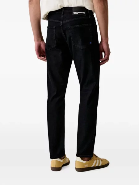 Traperice ravnih nogavica Karl Lagerfeld Jeans s autogramom crna