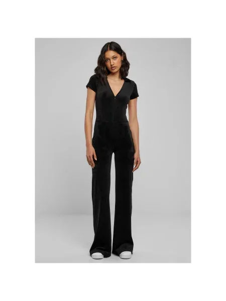 Salopetă Urban Classics de catifea negru