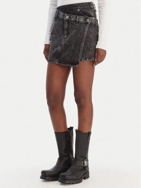 HUGO Fustă denim negru
