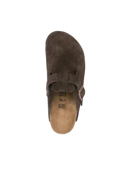 Klapki Birkenstock zamszowe brązowe