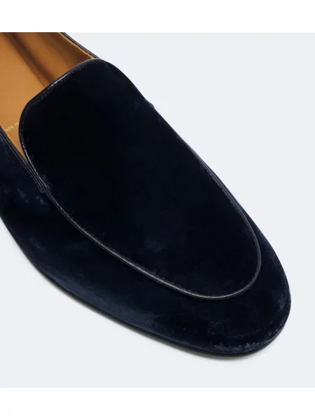 Pantofi loafer Tom Ford de catifea albastru
