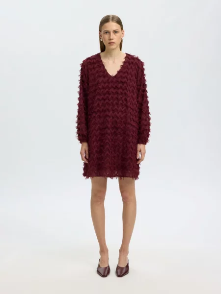 SELECTED Rochie SLWMYLA burgundy roșu
