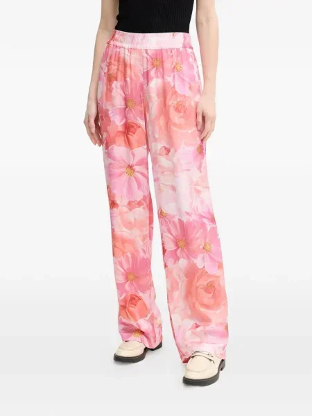 Pantaloni Marc Aurel cu model floral cu imagine roz