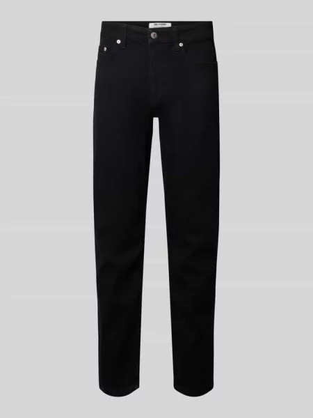 Jeansy o kroju regular fit z mieszanki bawełny model ‘WEFT’ Only & Sons czarne