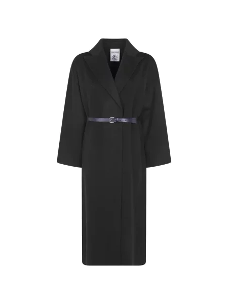 Cu centură palton Semicouture cu două rânduri de nasturi negru
