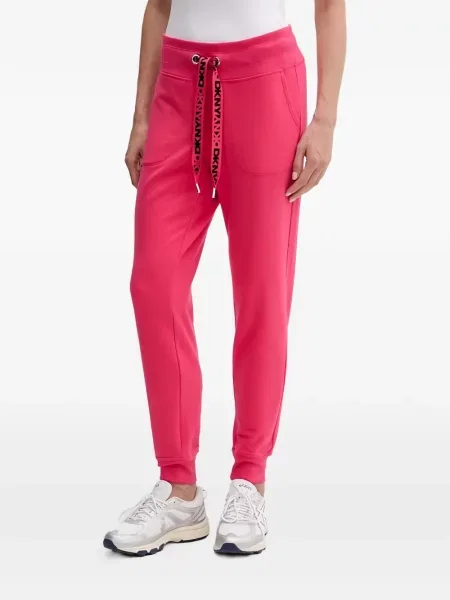 Pantaloni Dkny cu autograf cu cordon roz