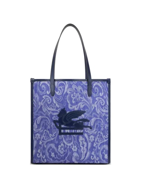 Geantă de mână Etro cu aplicații din jacard violet