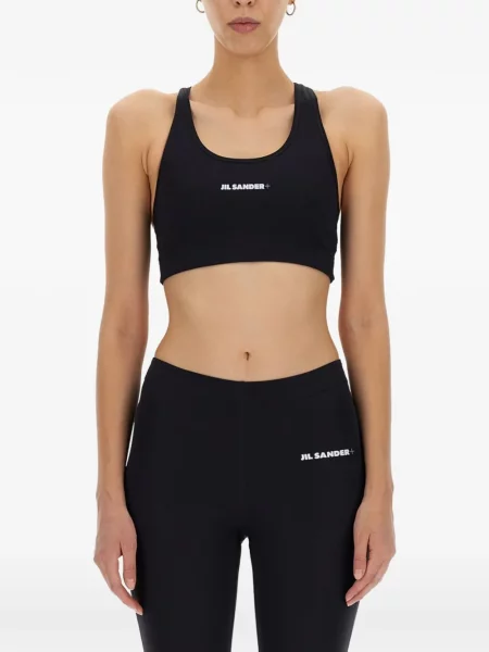Decupat top Jil Sander cu imagine negru