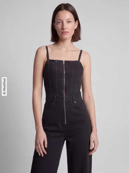 Kombinezon w kroju regular fit z czystej bawełny model SEAMED' Levi's® 300 granatowy