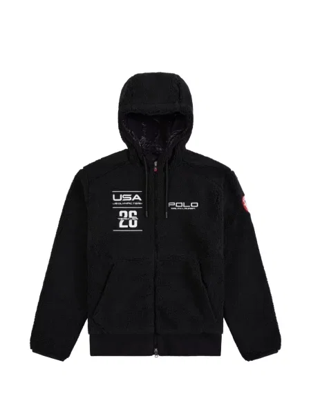 Tricou polo Polo Ralph Lauren cu broderie din fleece alergare roșu