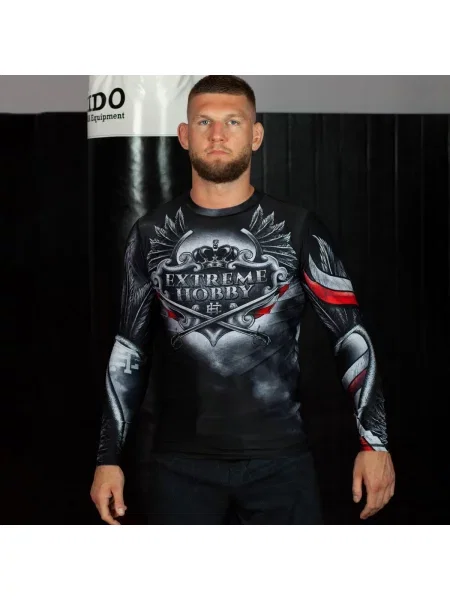 Koszulka sportowa Rashguard do MMA EXTREME HOBBY HUSSAR czarna