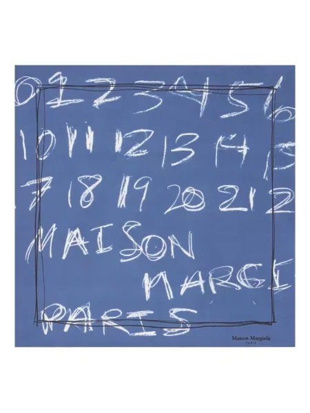Fular Maison Margiela cu imagine albastru