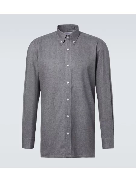 Фланелена риза Charvet сиво