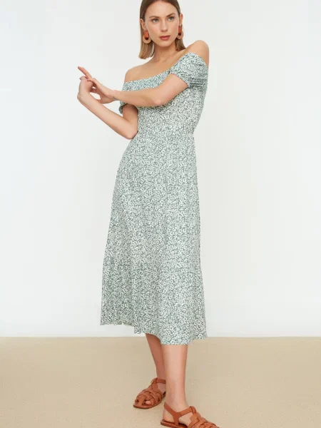 Midi obleka Trendyol siva