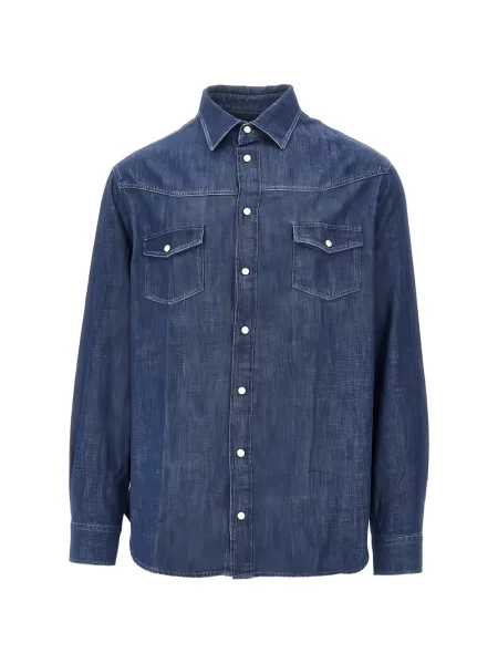 Cămașă de blugi Emporio Armani albastru