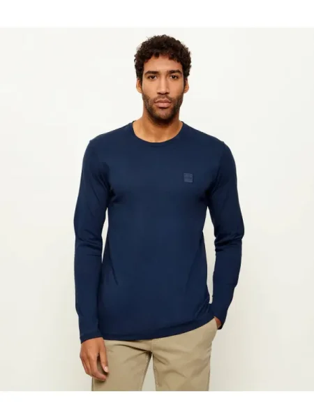 Hosszú ujjú póló Boss Orange sötétkék