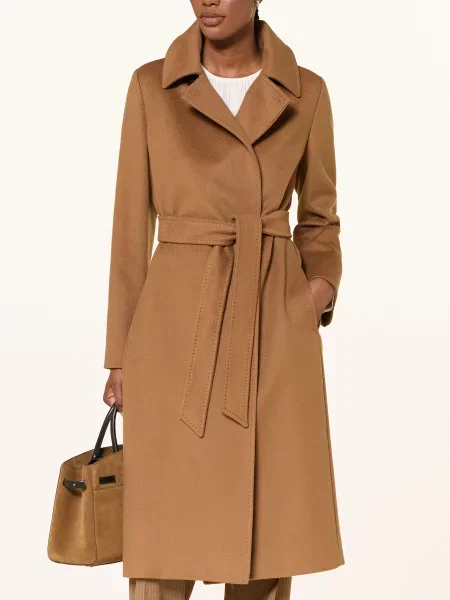 Max Mara Studio Vlněný Kabát koňaková