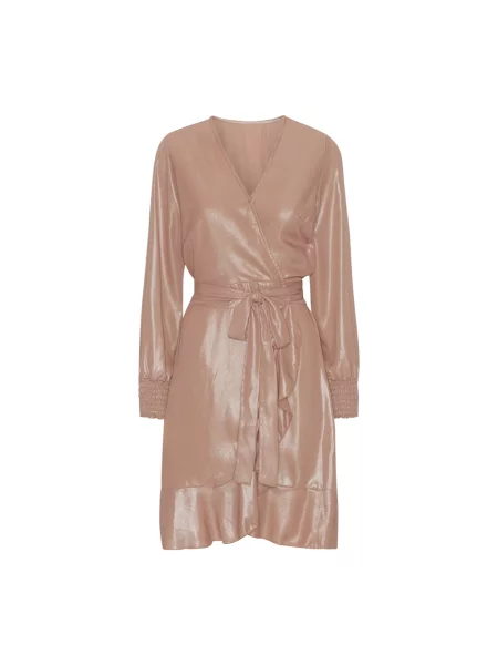 Sukienka wieczorowa American Dreams kopertowa beżowa