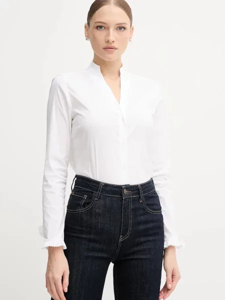 Mos Mosh cămașă HASSIE cu guler stand-up regular alb