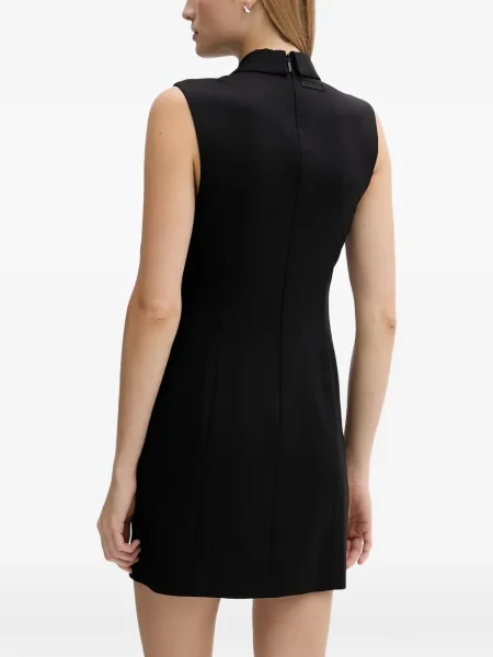 Rochie mini Armani Exchange cu decolteu în V de costum negru