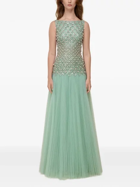 Rochie maxi Rami Al Ali cu mărgele verde