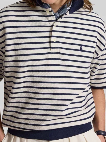 Koszulka polo o kroju loose fit z mieszanki bawełny Polo Ralph Lauren granatowa