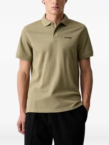 Tricou polo Barbour cu autograf verde