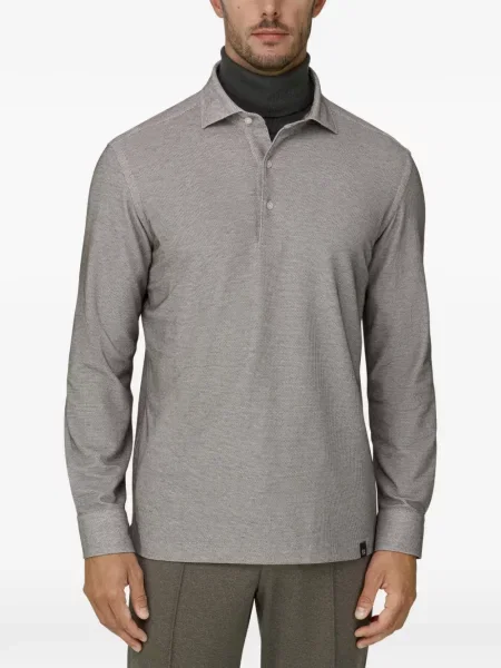 Tricou polo Boggi Milano din jerseu maro