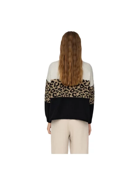 Sweter z dzianiny o kroju regular fit ze zrolowanym okrągłym dekoltem model ‘JADE’ Only beżowy