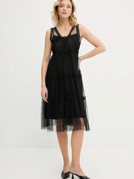 Haljina Answear Lab mini širi se prema dolje crna