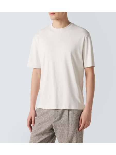 Tricou Agnona de mătase alb