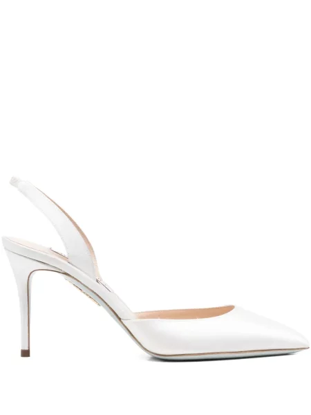 Pantofi cu toc Aquazzura slingback alb