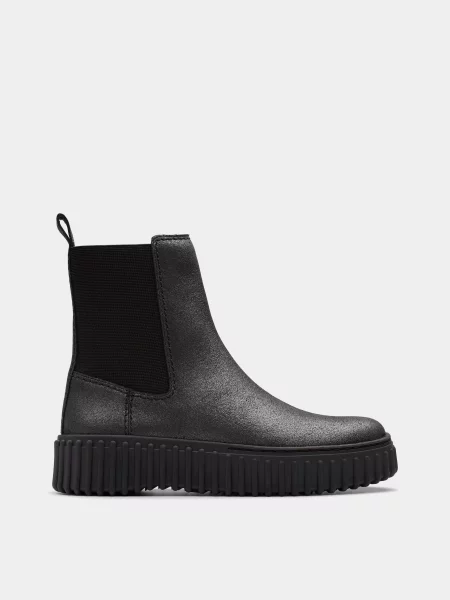 Челсі Clarks шкіра/текстиль чорний