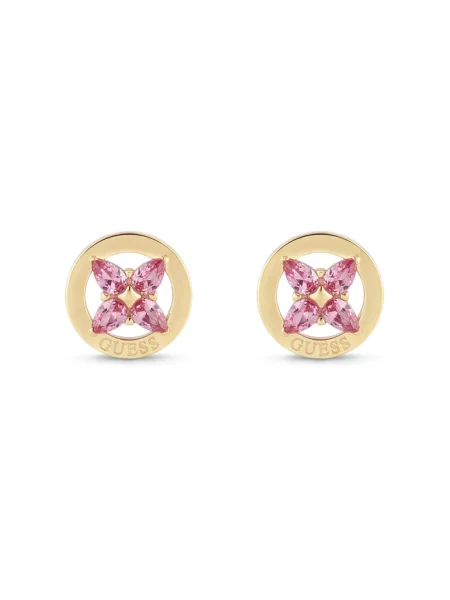Kolczyki GUESS Secret Garden Yellow Gold/ Pink Universal żółte