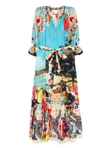 Sukienka koszulowa Camilla garniturowa niebieska