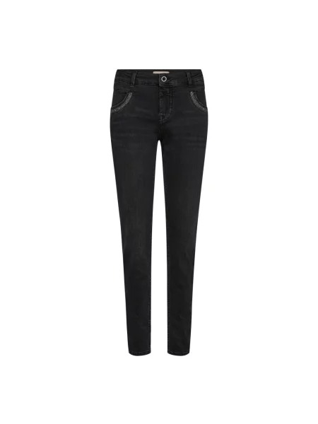 Mos Mosh Obcisłe Dżinsy Mmnaomi Salute Z Kamieniami Ozdobnymi schwarz czarne