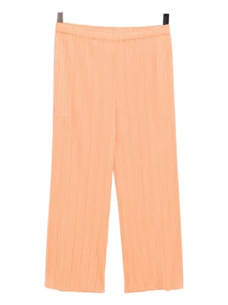 Pantaloni Pleats Please Issey Miyake plisate portocaliu