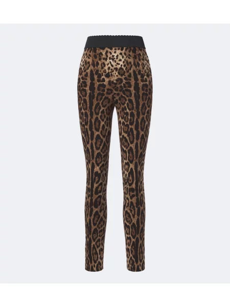 Leggings Dolce&gabbana cu imagine cu model leopard maro