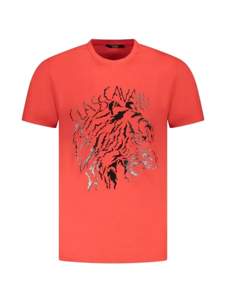 Tricou Cavalli Class cu imagine cu dungi de tigru roșu