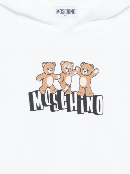 Bluza z kapturem dziecięca Moschino biała