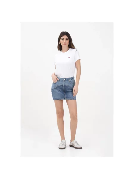 Levi's spódnica ICON SKIRT WESTERN YOKE mini prosta niebieski