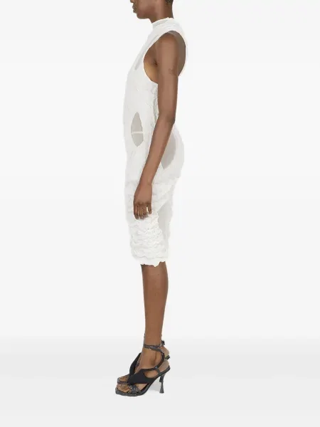 Mała sukienka mini Di Petsa z siateczką garniturowa biała