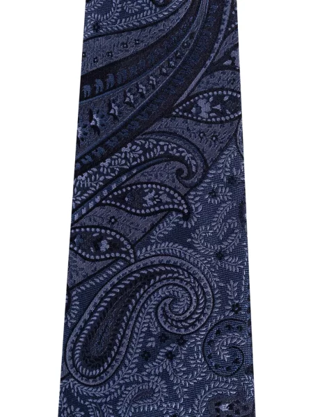 Cravată Etro cu model paisley albastru