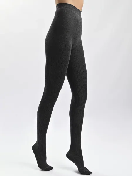 Elegante Cotton рубчик Колготи Графіт Бавовна/поліамід