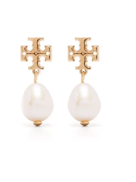Tory Burch Kolczyki KIRA PEARL DROP żółte