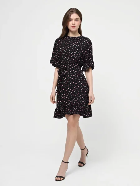 Braska Сукня міні Бавовна/віскоза чорний