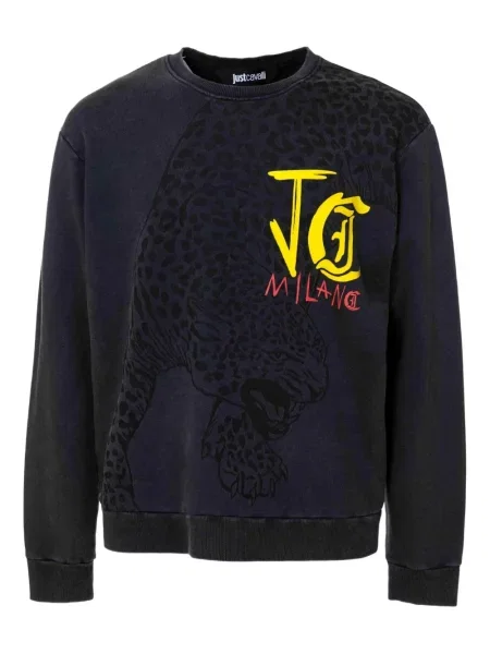 Суитчър Just Cavalli с принт с леопардов принт черно