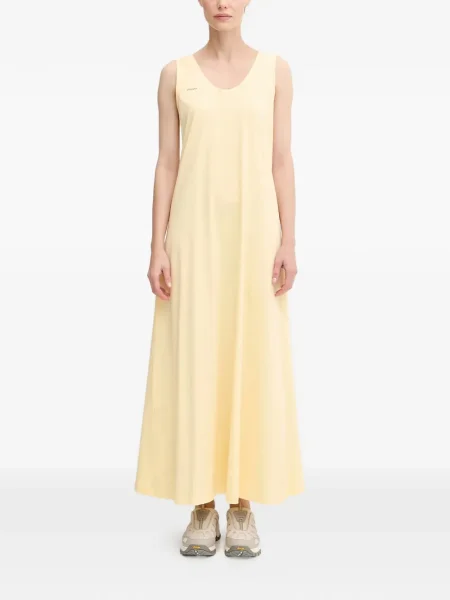 Rochie maxi Pangaia fără mâneci de costum galben